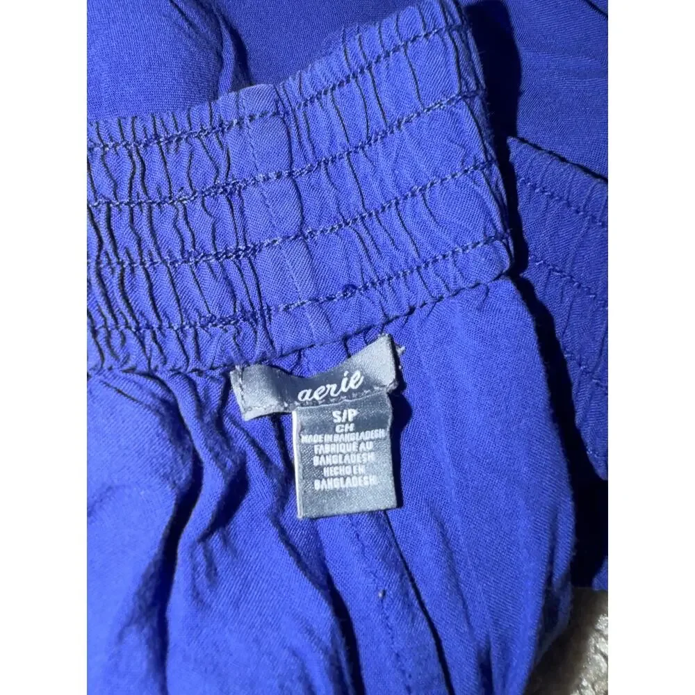 Aerie Flowy Boho Flutter Shorts Cobalt Blue Size Small